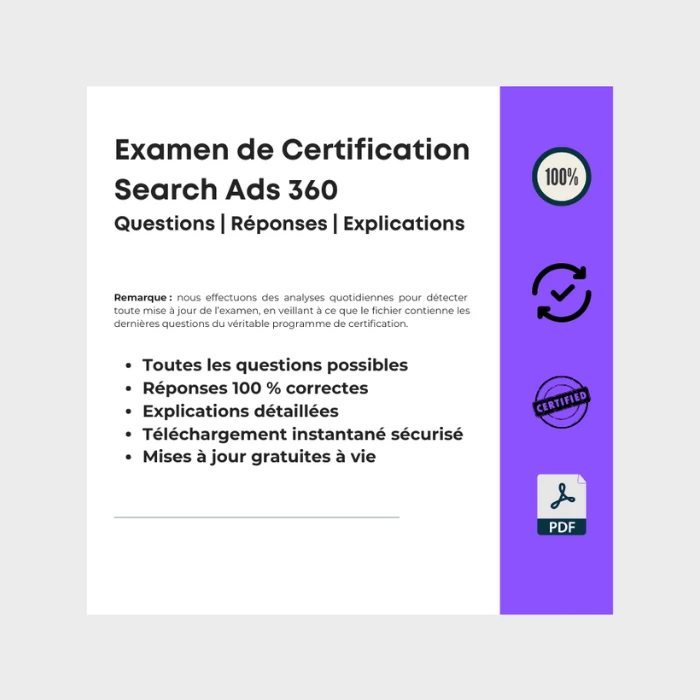 Examen de Certification Search Ads 360